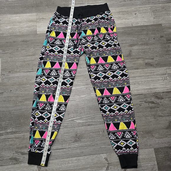 Rue 21 Retro Multicolor Geometric Pattern Elastic Waist Jogger Pants w. Pockets - Picture 6 of 7
